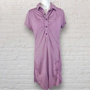 PrAna- Pink 1/4 Button Down Collared Short Sleeve Sporty Dress- Size M